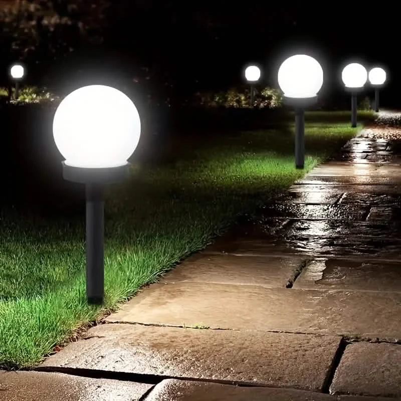 2 Pack Solar LED Globe Garden Lights Outdoor Pathway Decor