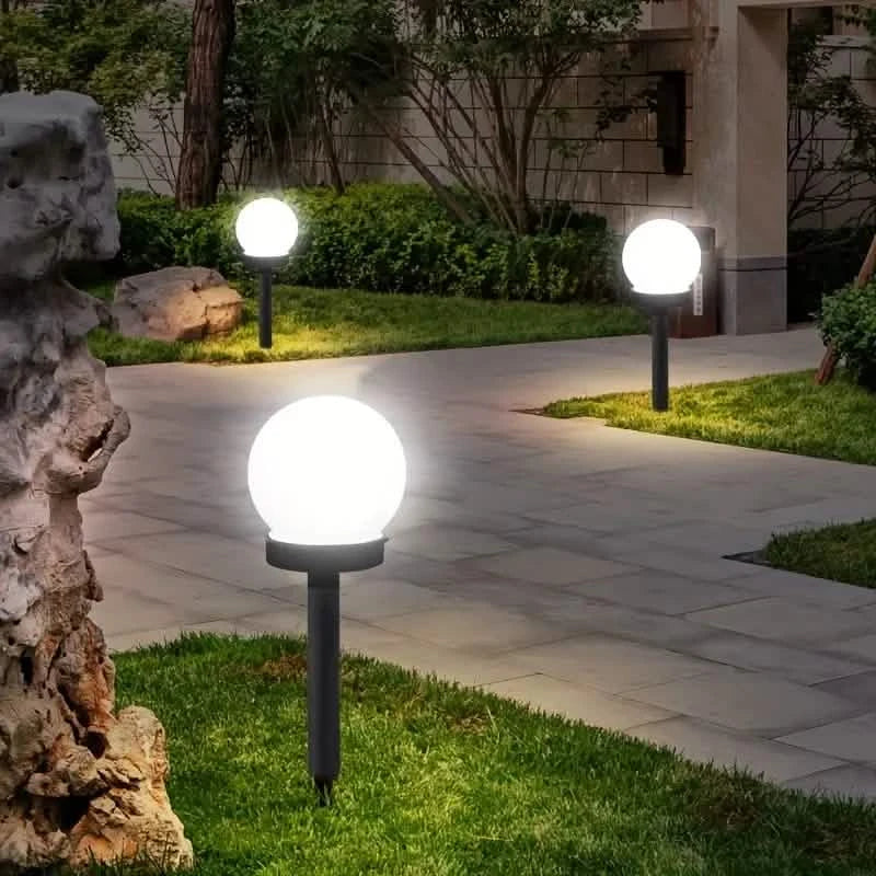 2 Pack Solar LED Globe Garden Lights Outdoor Pathway Decor