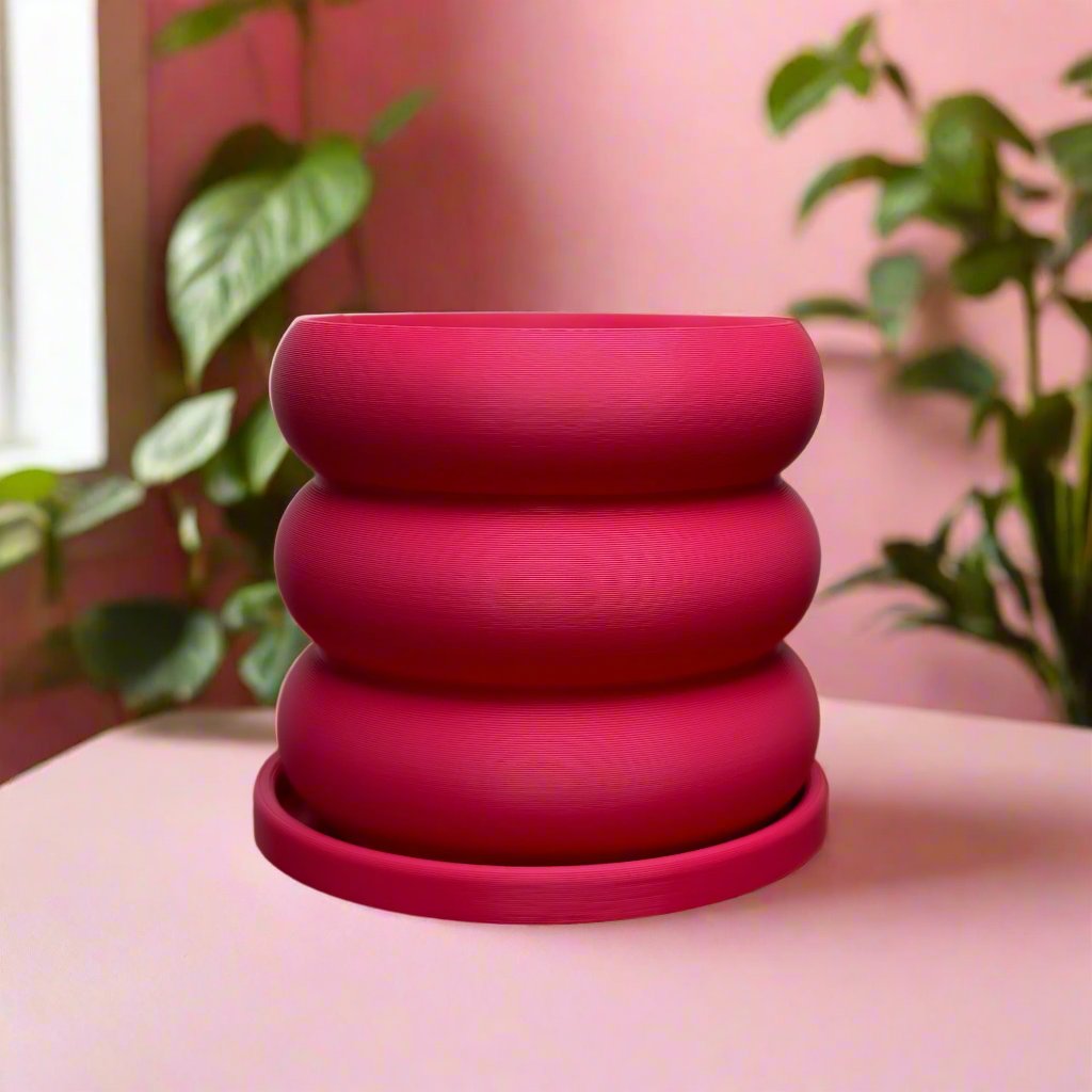 Bubble Donut Planter with Drainage Modern Decorative Plant Pot