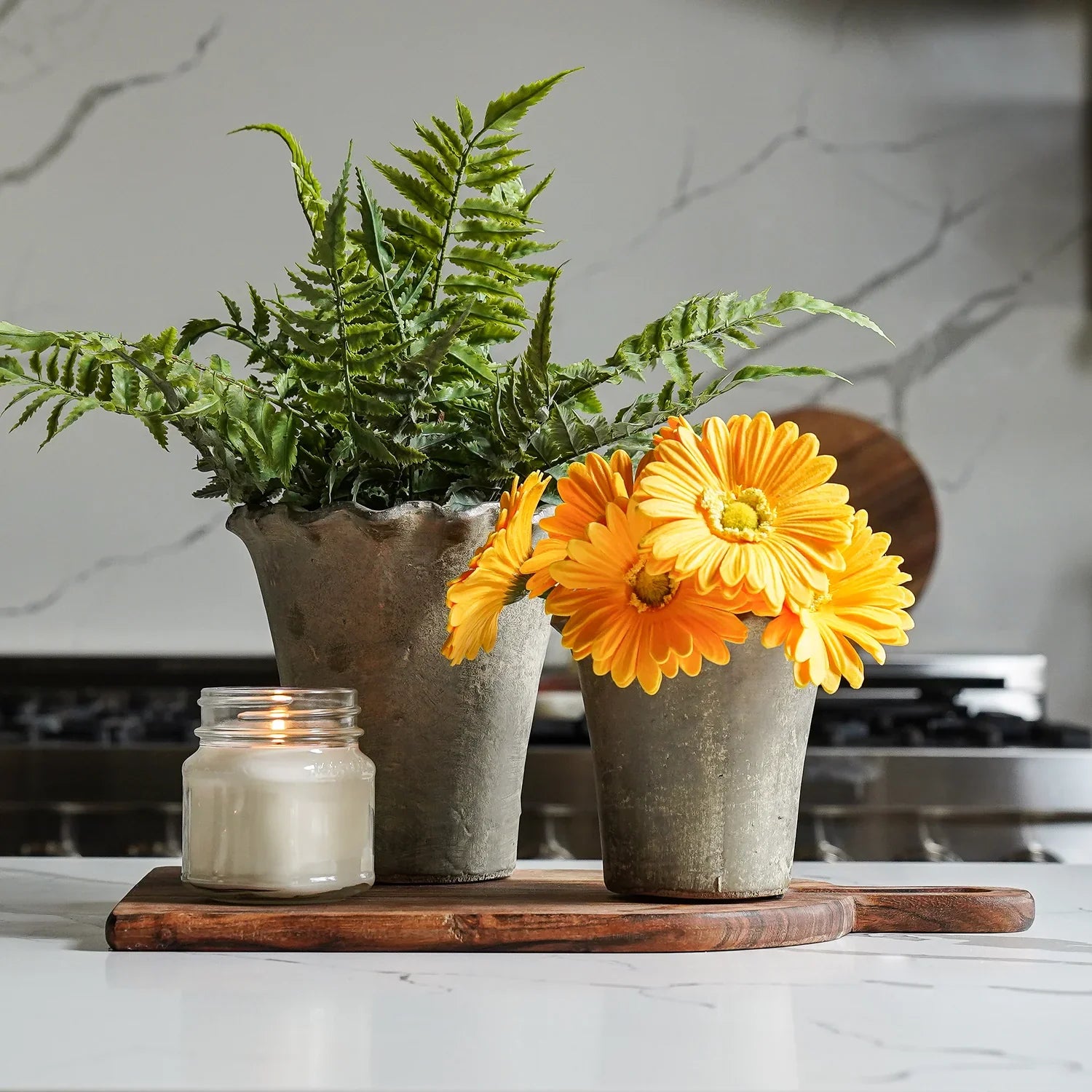 Faux Fern in Terracotta Pot Realistic Indoor Decorative Plant