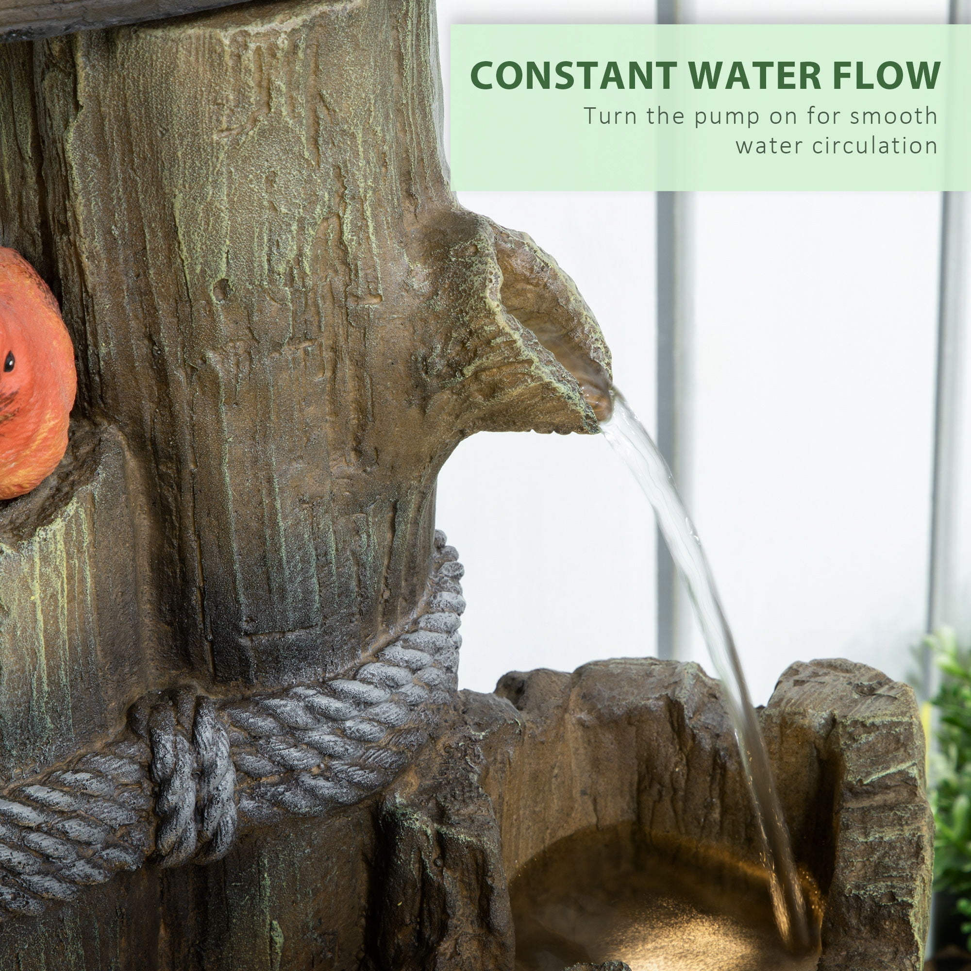 Fountain Birdhouse 3 Tier LED Garden Waterfall Decor