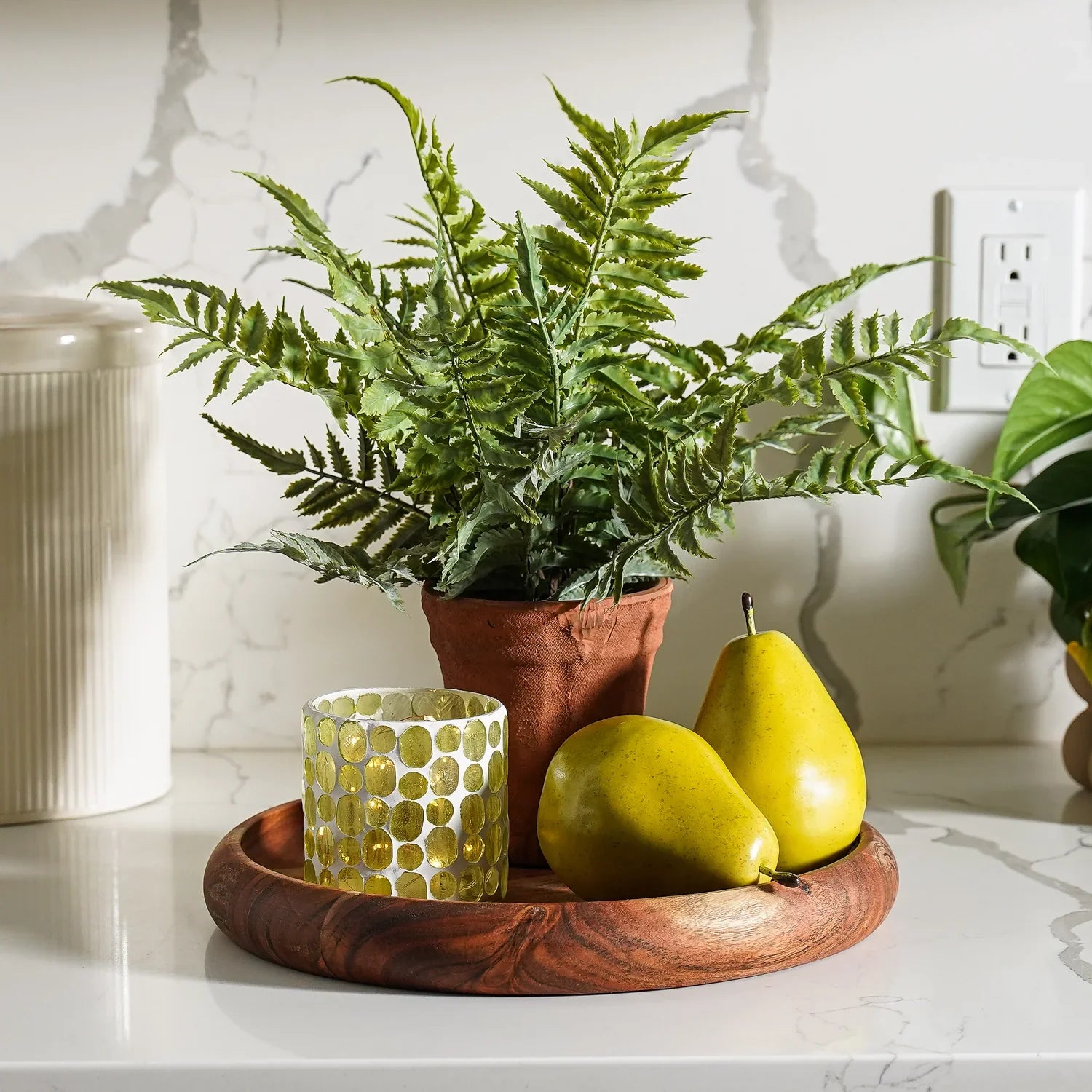 Faux Fern in Terracotta Pot Realistic Indoor Decorative Plant