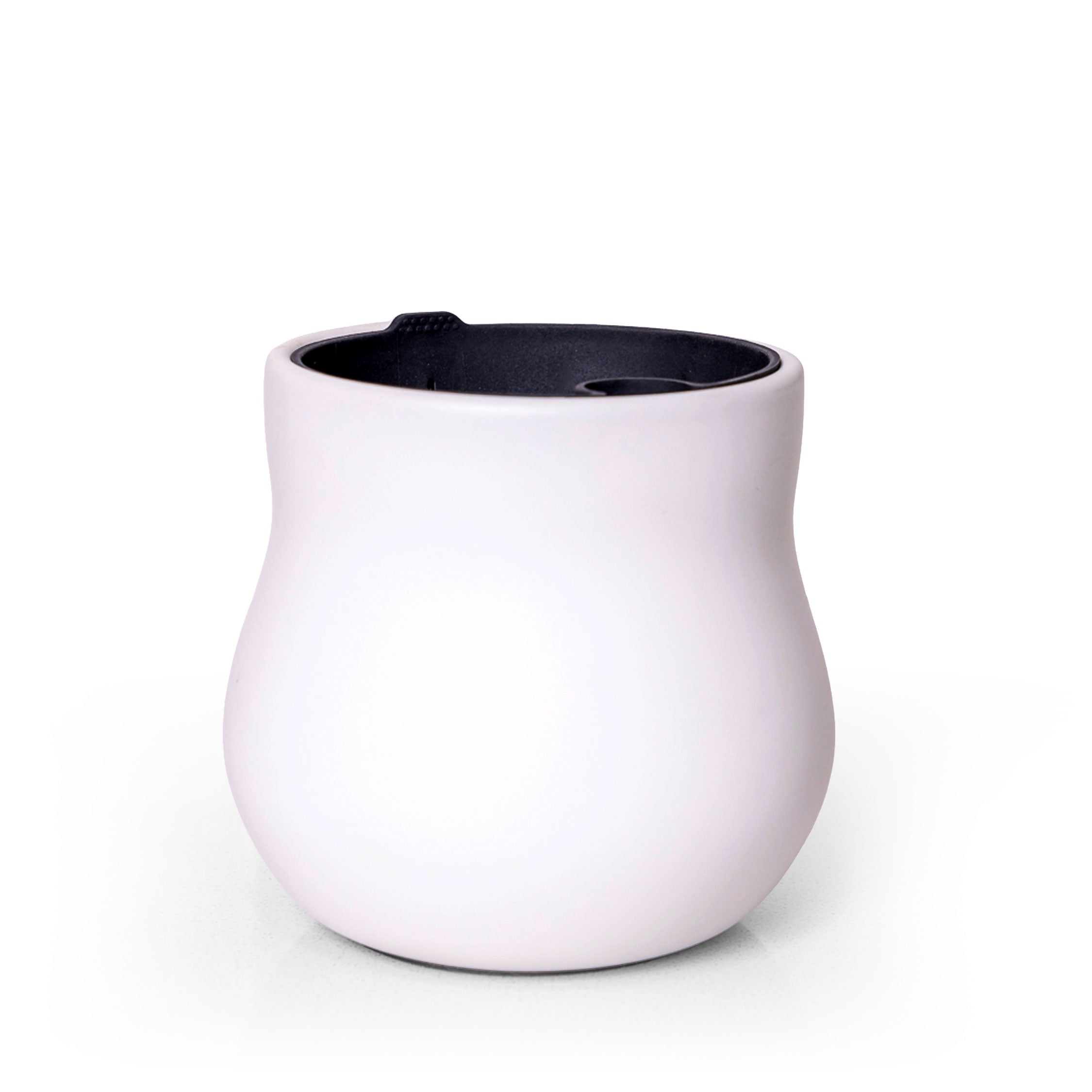 Ceramic Plant Pot with Rubber Liner Alabaster White Indoor Decor