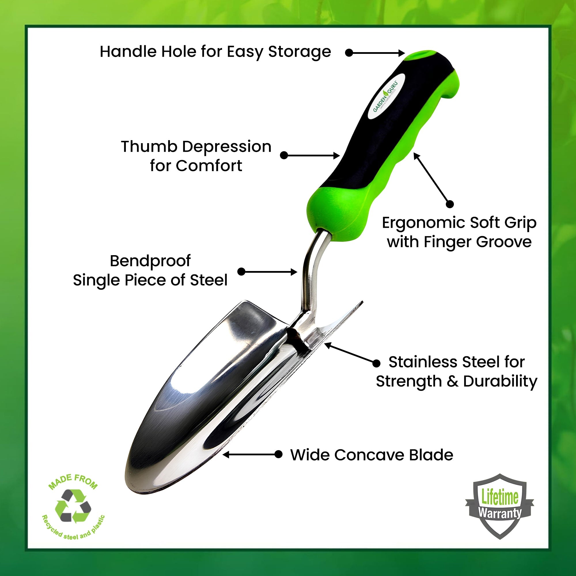 Stainless Steel Garden Trowel Hand Tool for Planting Digging Soil