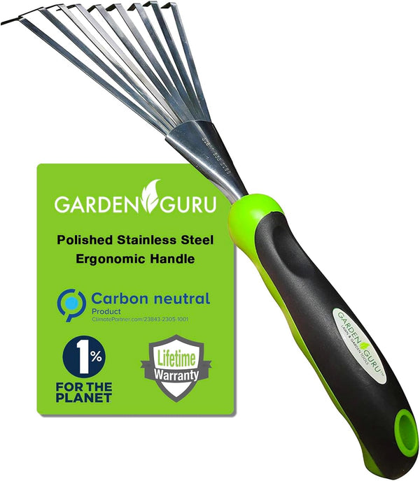 Stainless Steel Garden Hand Rake Durable Gardening Soil Cultivating Tool