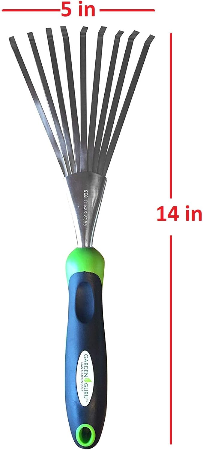 Stainless Steel Garden Hand Rake Durable Gardening Soil Cultivating Tool