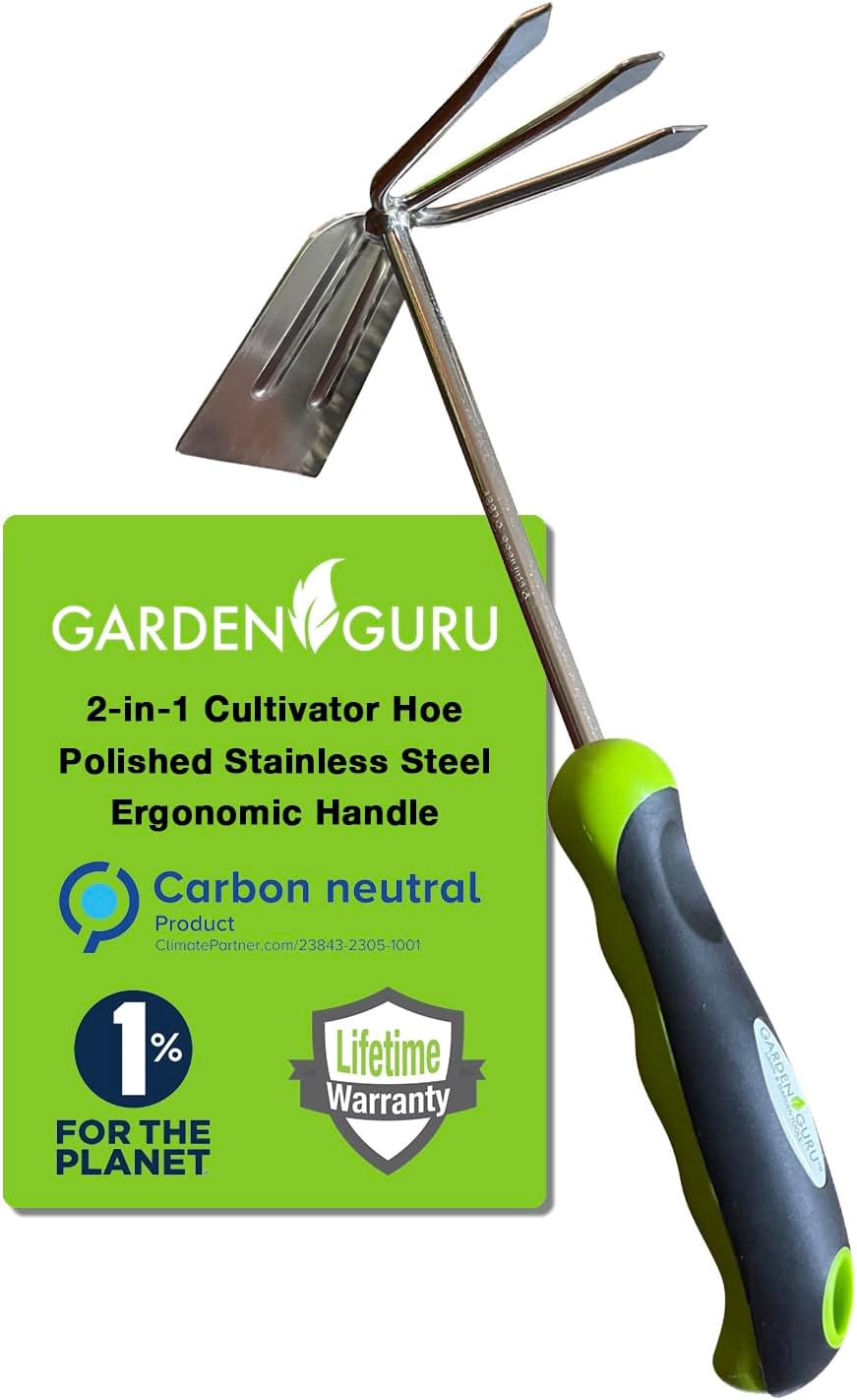 2 in 1 Garden Cultivator Rake Hoe Tiller Soil Tool