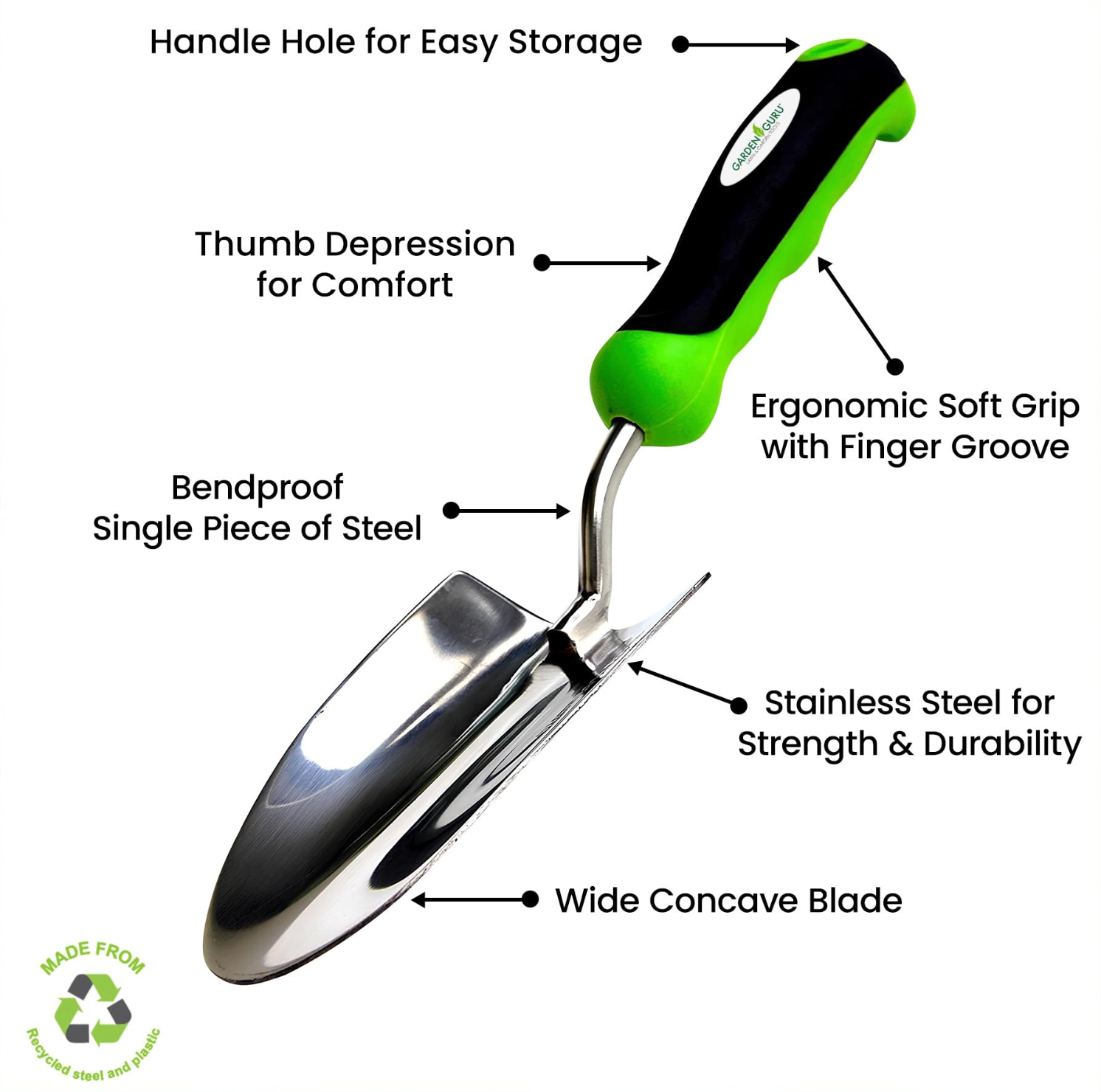 3 Piece Stainless Steel Gardening Tool Set Trowel Cultivator Transplanter