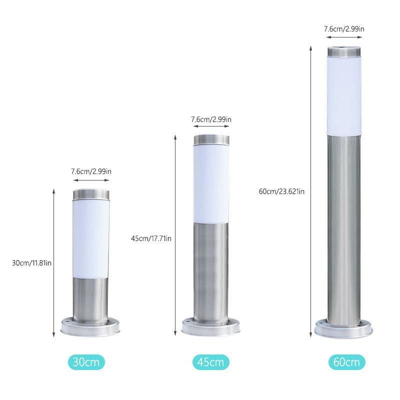 Solar Luxury LED Stainless Steel Garden Pathway Lamp Outdoor Light