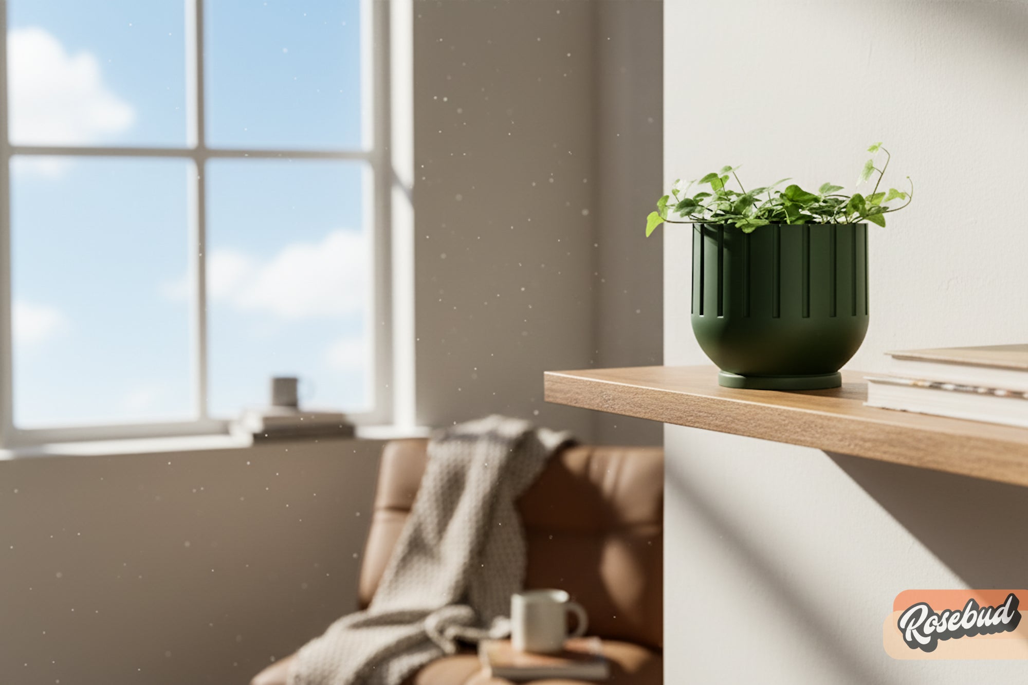 Modern Fluted Planter with Drainage 3D Printed Ribbed Pot
