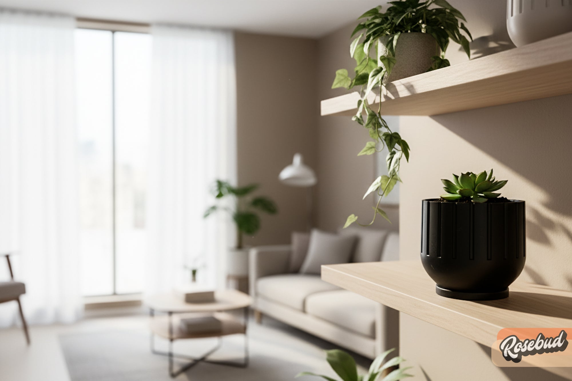 Modern Fluted Planter with Drainage 3D Printed Ribbed Pot