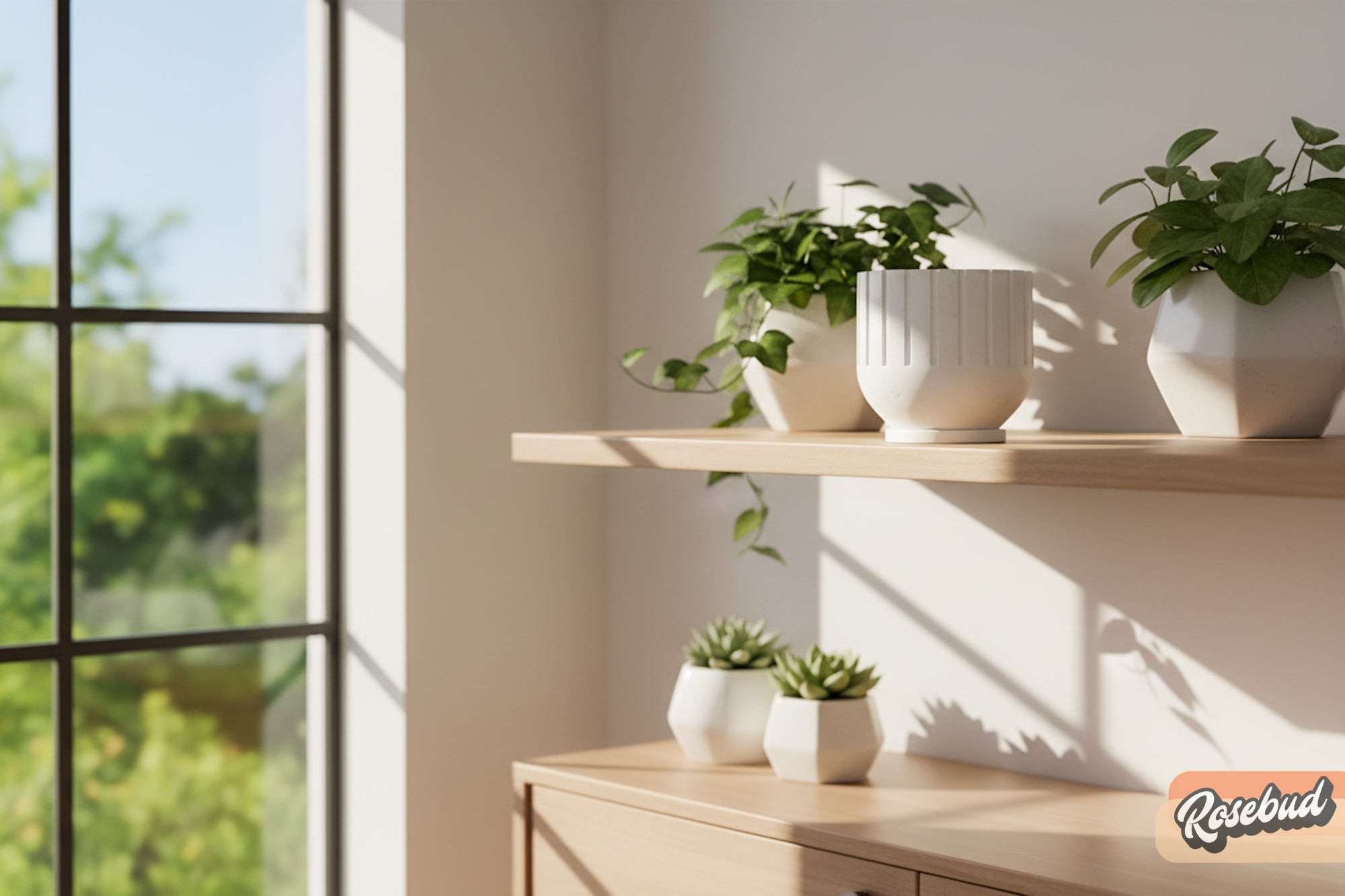 Modern Fluted Planter with Drainage 3D Printed Ribbed Pot