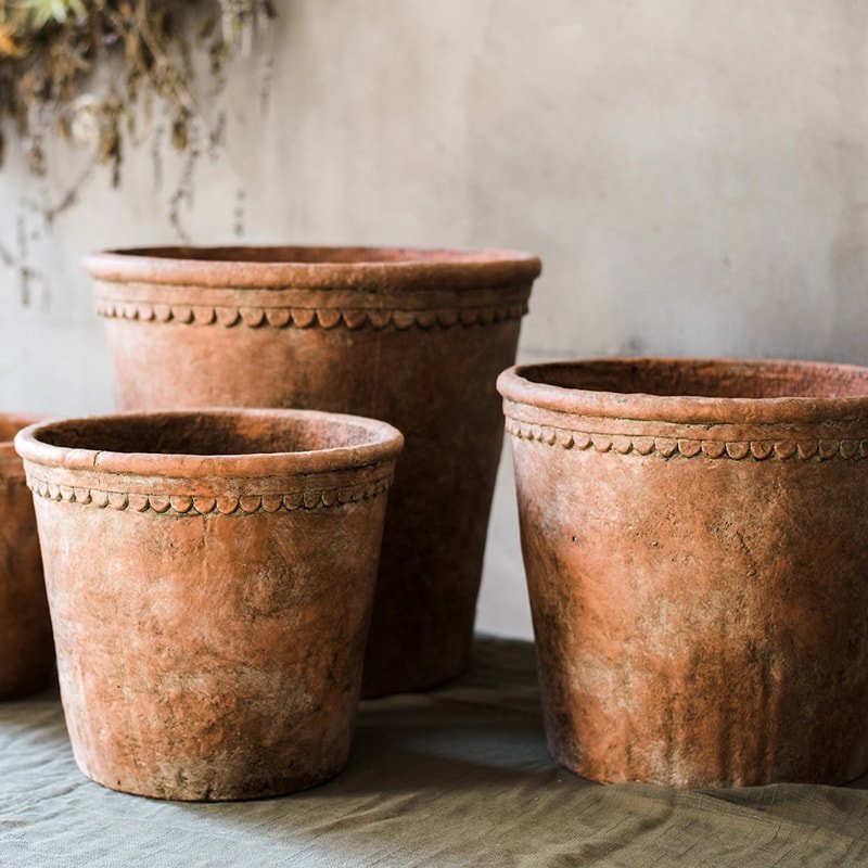 Large Terracotta Red Concrete Planter Pot Outdoor Garden Container