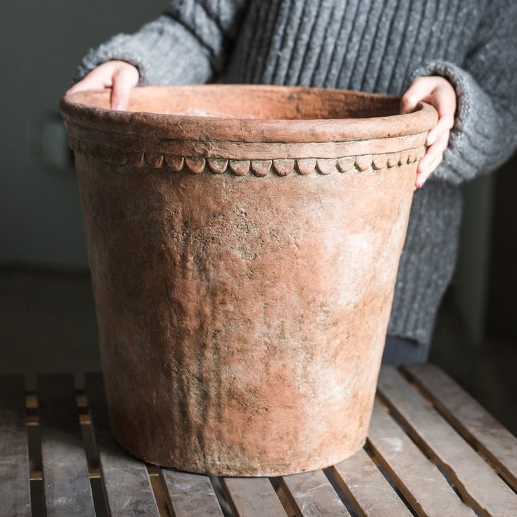 Large Terracotta Red Concrete Planter Pot Outdoor Garden Container