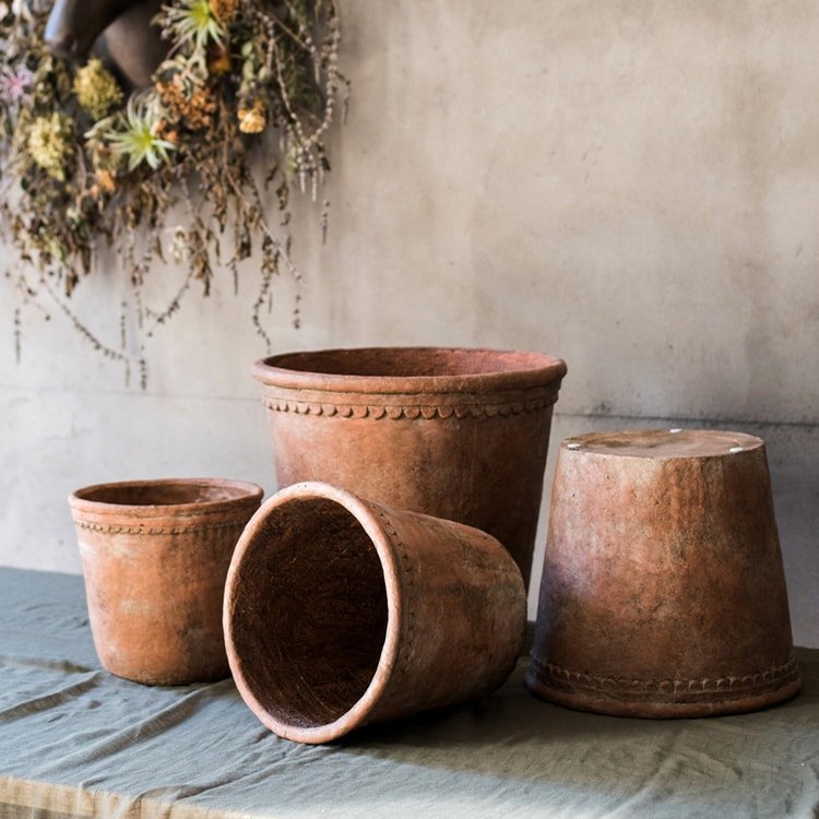 Large Terracotta Red Concrete Planter Pot Outdoor Garden Container