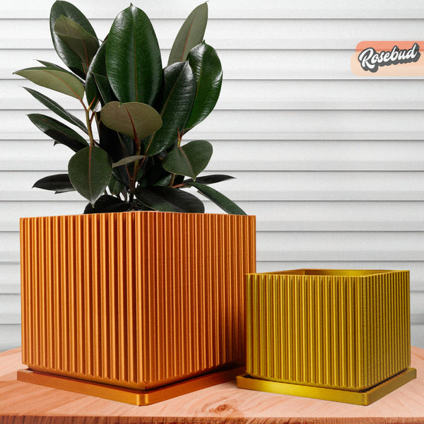 Desert Vista Planter Pot with Drainage Tray Mesh Indoor Outdoor