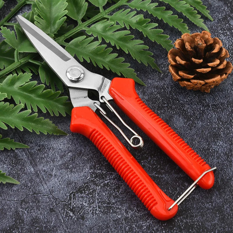 190mm Straight Head Pruning Shears Stainless Steel Bonsai Garden Cutter