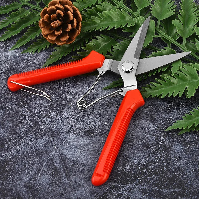 190mm Straight Head Pruning Shears Stainless Steel Bonsai Garden Cutter