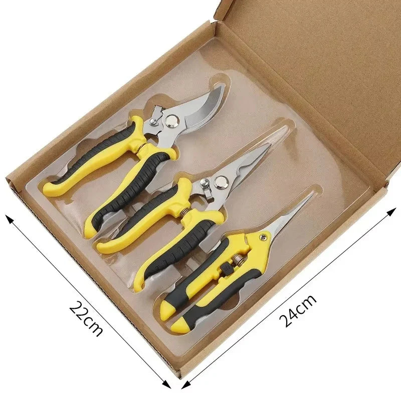 190mm Straight Head Pruning Shears Stainless Steel Bonsai Garden Cutter
