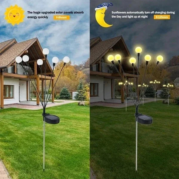 8pcs Solar Firefly Garden Lights IP65 Waterproof LED Lawn Lamps