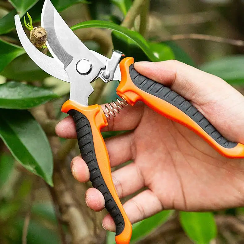 190mm Straight Head Pruning Shears Stainless Steel Bonsai Garden Cutter