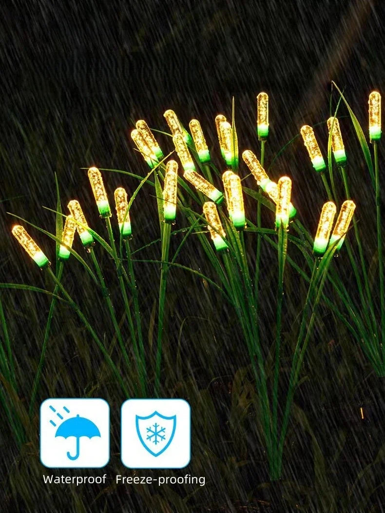 Solar Firefly Swaying Garden Light LED Reed Outdoor Pathway Lamp