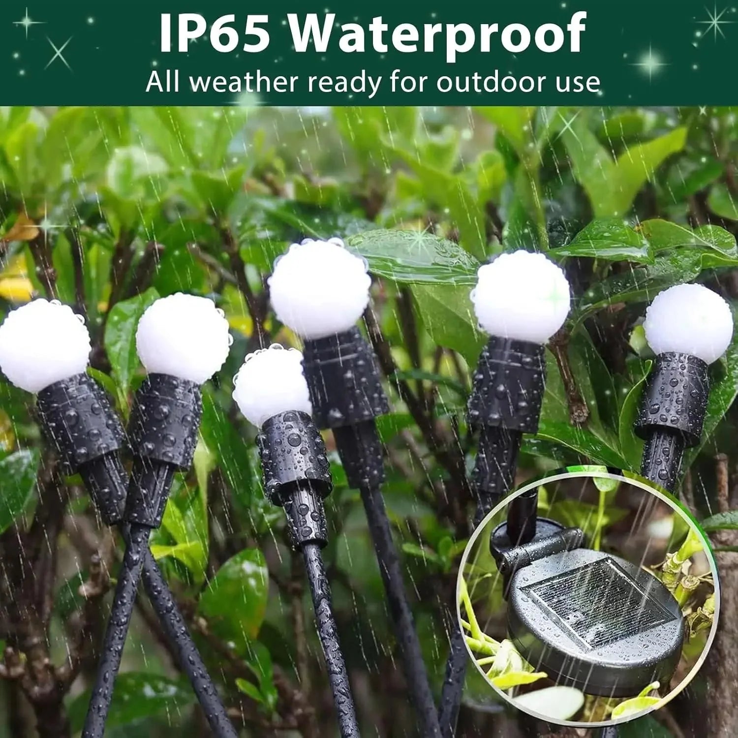 8pcs Solar Firefly Garden Lights IP65 Waterproof LED Lawn Lamps