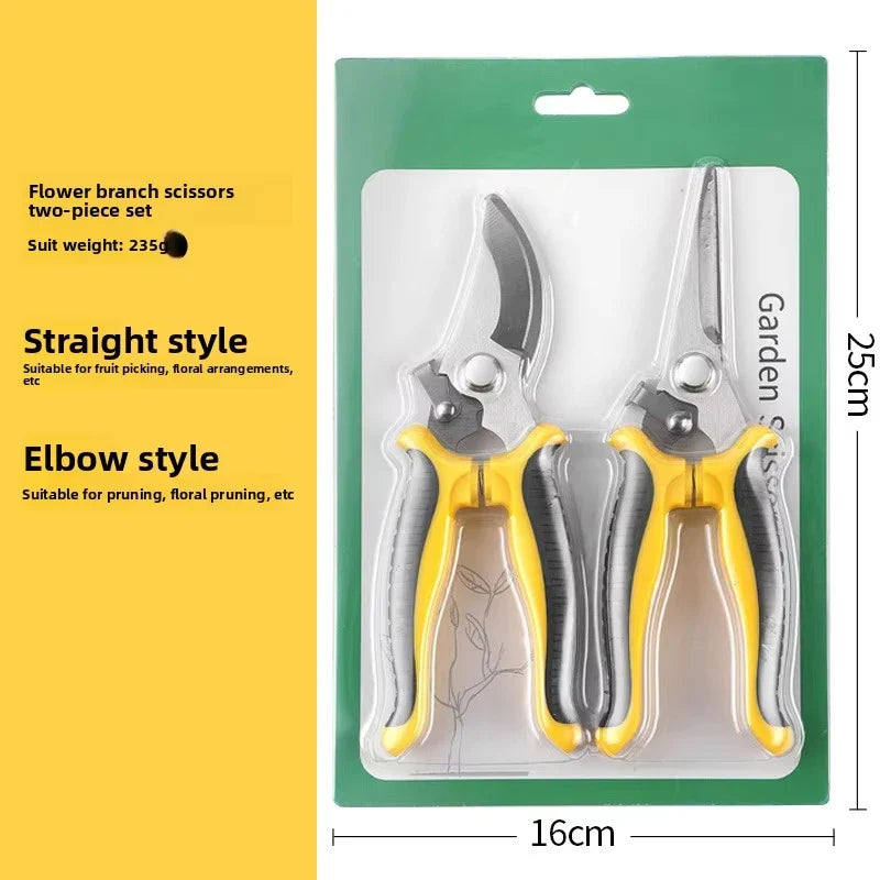 190mm Straight Head Pruning Shears Stainless Steel Bonsai Garden Cutter