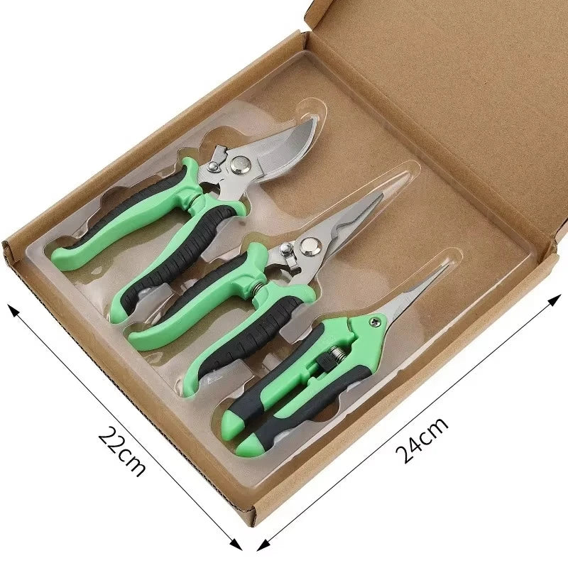 190mm Straight Head Pruning Shears Stainless Steel Bonsai Garden Cutter