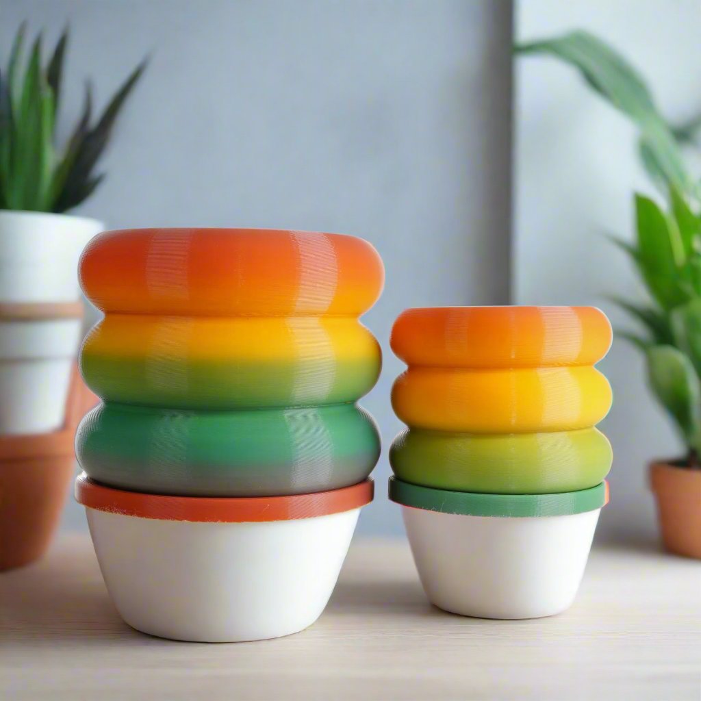 Bubble Donut Planter with Drainage Modern Decorative Plant Pot