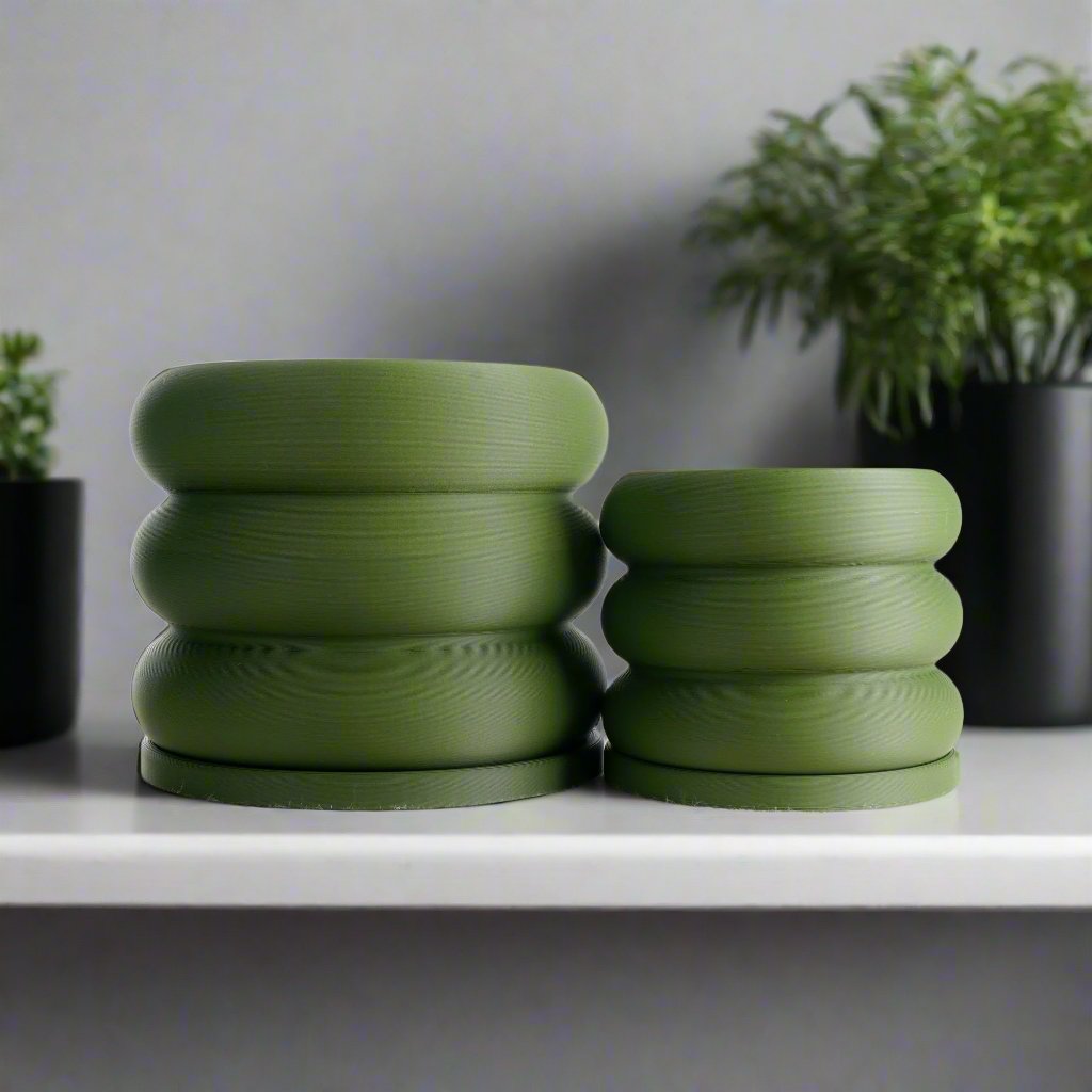 Bubble Donut Planter with Drainage Modern Decorative Plant Pot