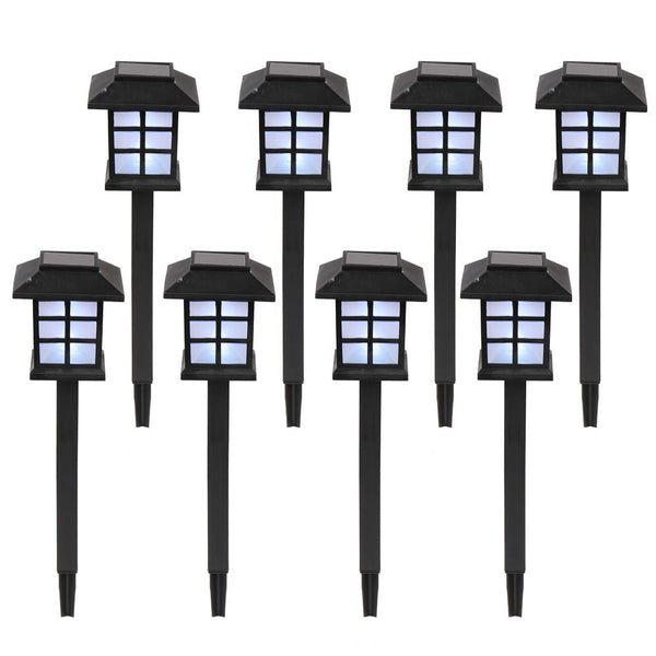 8pcs Solar Outdoor Garden Lights Waterproof LED Lantern Pathway Stakes