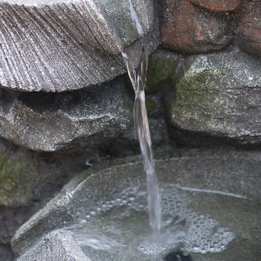 4 Tier Stone Water Fountain Cascading LED Indoor Outdoor Gray