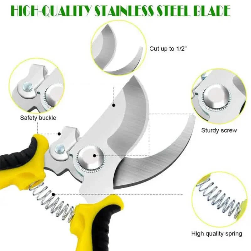 Heavy Duty Pruning Shears Rust Proof Stainless Steel Garden Cutter