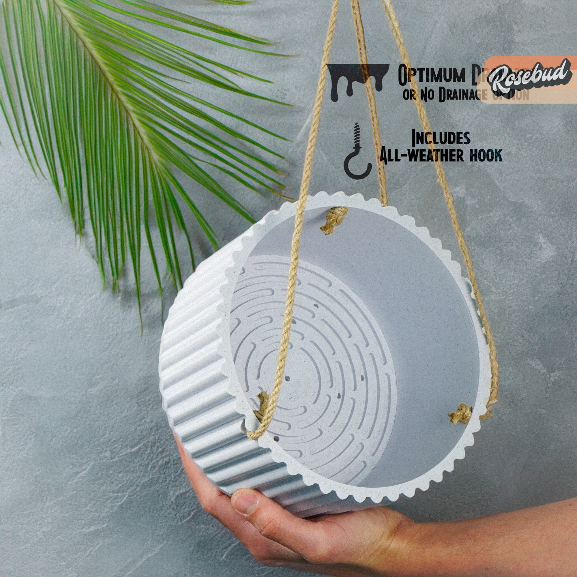 Bowl Hanging Plant Pot Indoor Outdoor Garden Planter