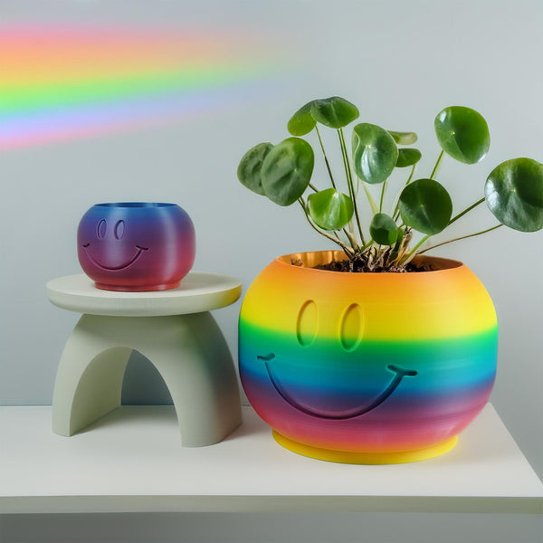 Happy Sprout Smiley Face Plant Pot Drainage Tray Cute Decor