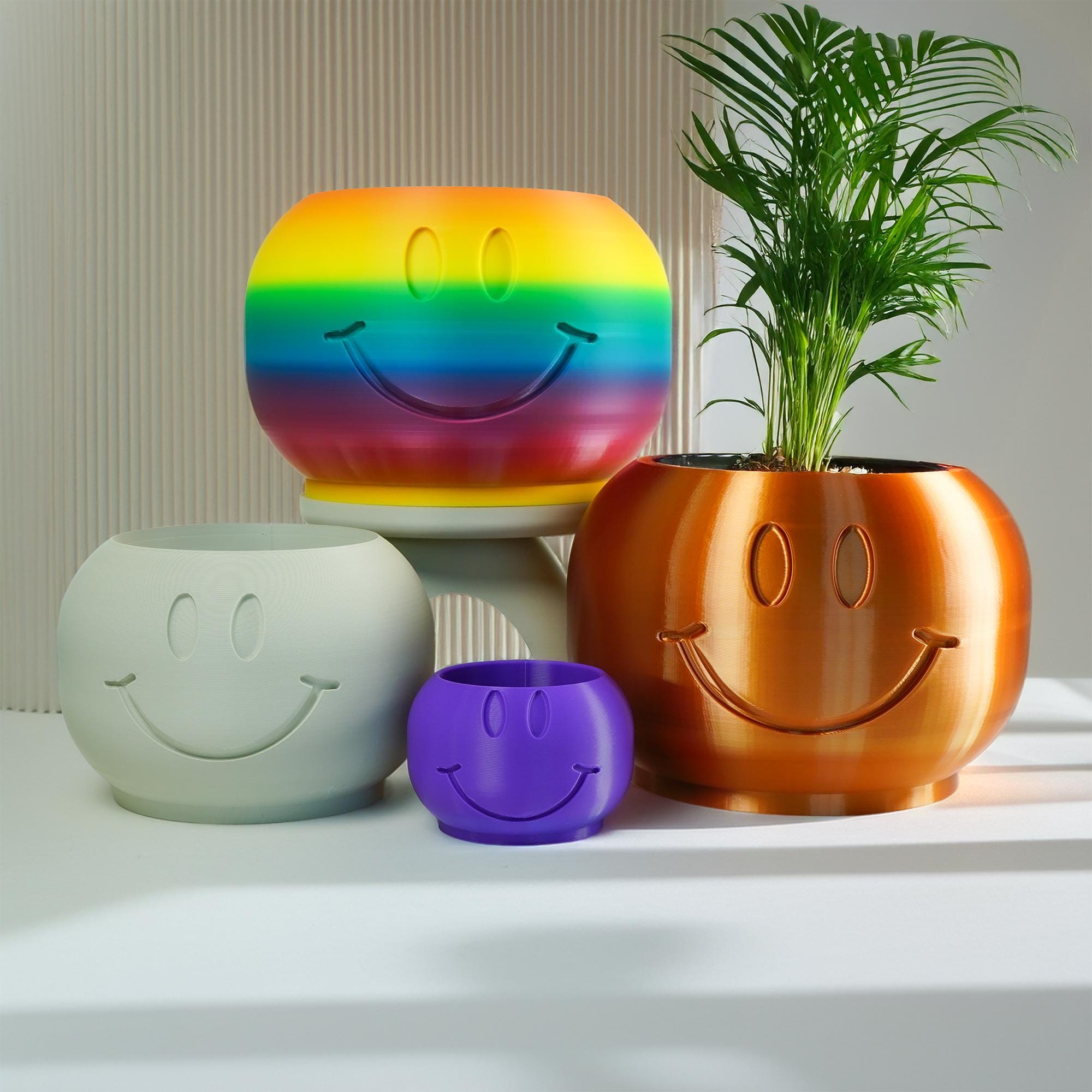 Happy Sprout Smiley Face Plant Pot Drainage Tray Cute Decor