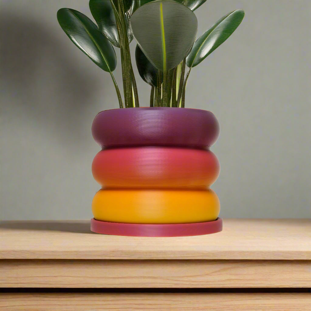 Bubble Donut Planter with Drainage Modern Decorative Plant Pot